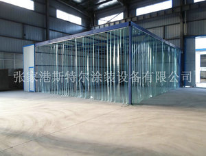 軟簾式噴烤漆房，環保開放式噴漆房